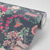 Floral Patterned Wallpaper Garden Treasures in Starlight Blue by Becca Who
