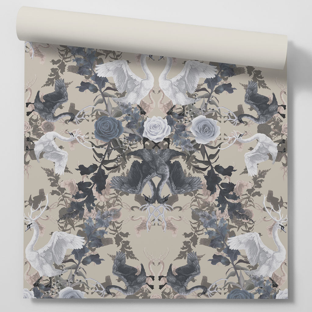 Swan Song in Daydream | Designer Wallpaper