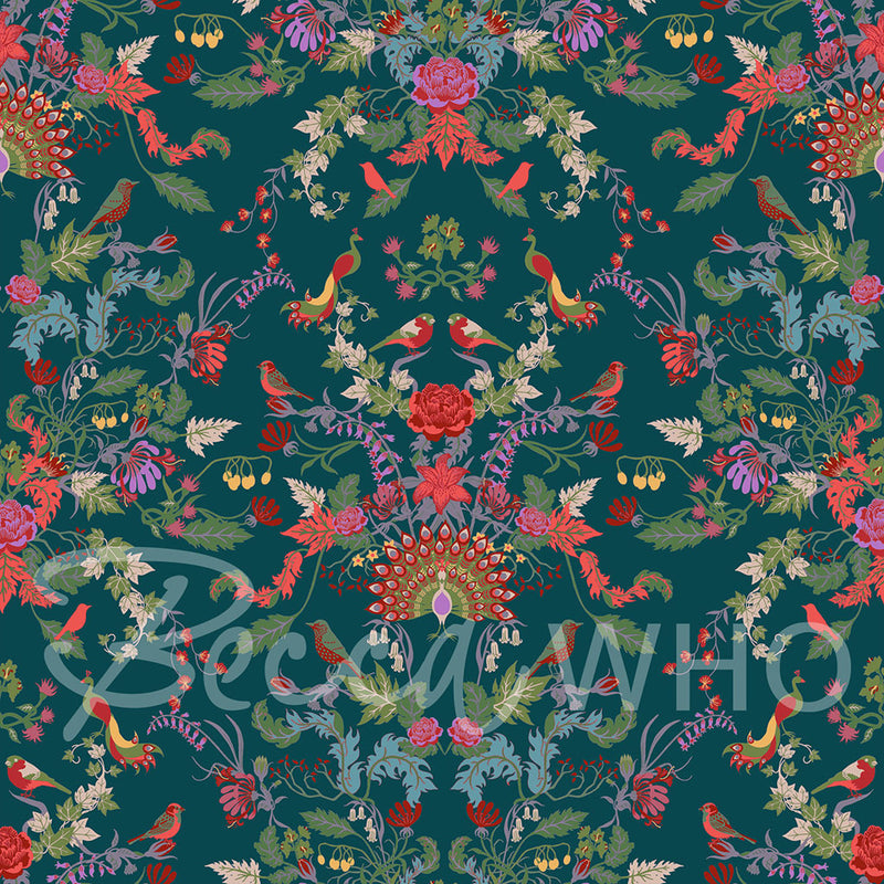 Aviana Wallpaper in Teal Gala by Becca Who