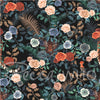 Artwork of Bengal Rose Garden Wallpaper by Becca Who with dark floral and tiger