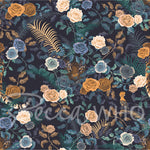 Artwork for Bengal Rose Garden dark floral wallpaper design by Becca Who