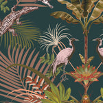 Crocodilia in Rainforest Green | Bold Patterned Wallpaper