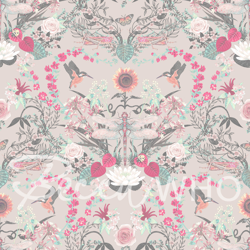 Garden Treasures in Pink Pearl | Wallpaper Sample