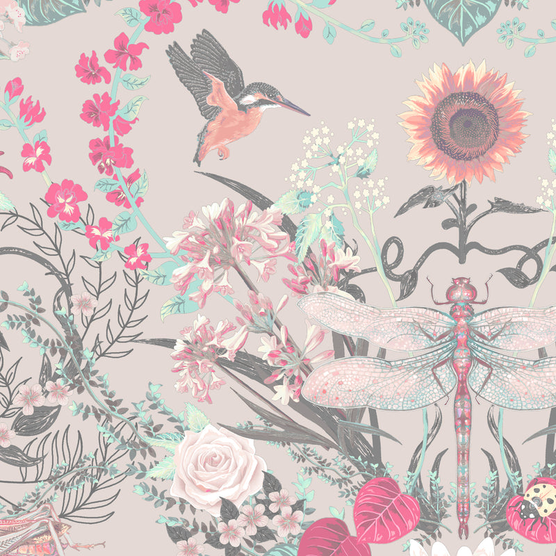 Garden Treasures in Pink Pearl | Wallpaper Sample