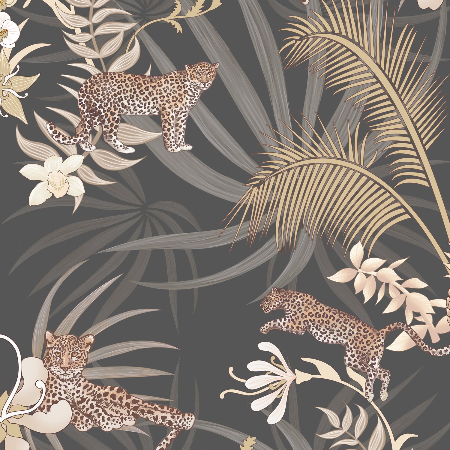 Black Leopard  Charcoal wallpaper, Leopard print wallpaper, Animal print  wallpaper