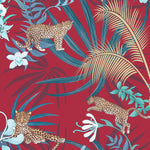 Leopard Luxe in Red & Gold | Wallpaper Sample