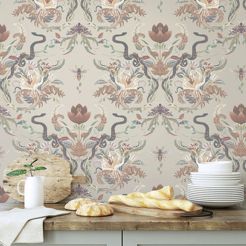 Luxury Designer Wallpaper from Becca Who in natural earthy tones