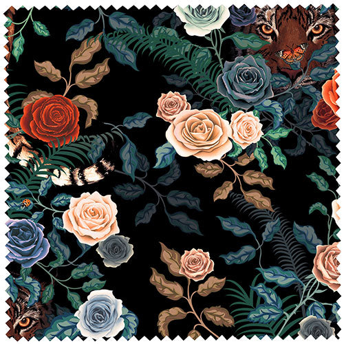 Becca Who Designer Soft Furnishings and Upholstery Fabric in Bengal Rose garden design in Fierce