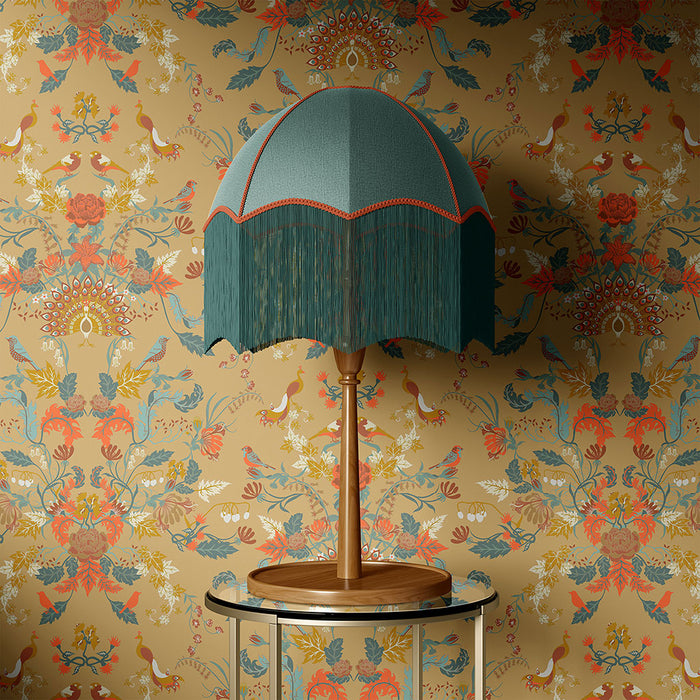 Aviana Wallpaper in Yellow Mustard Honey by Becca Who