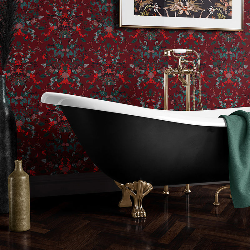 Aviana Wallpaper in Ruby Red by Becca Who