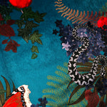 Forbidden Fruit in Azure Blue | Velvet Fabric Sample