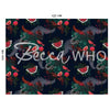 Forbidden Fruit in Midnight Blue | Velvet Fabric Sample