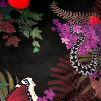 Black Velvet Fabric with Snakes Pattern for Bold, Statement Interiors by Designer, Becca Who