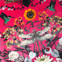 Garden Treasures in Candy Pink | Patterned Velvet Fabric