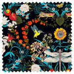 Garden Treasures in Jet | Velvet Fabric Sample