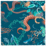 Ocean Treasures in Blue Bay | Velvet Fabric Sample