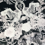 Swan Song - Black Swan | Velvet Fabric