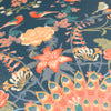 Becca Who Fabric Aviana in Blue Wildflowers Birds Floral