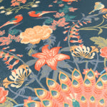 Becca Who Fabric Aviana in Blue Wildflowers Birds Floral