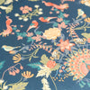 Becca Who Fabric Aviana in Blue Wildflowers Birds Floral