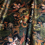 Amazon Trip in Jet | Black Jungle Print Velvet Fabric