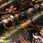 Luxury velvet fabric for upholstery and curtains with jungle print
