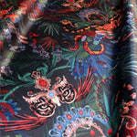 Amazon Trip in Midnight | Blue Jungle Print Velvet Fabric