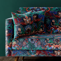 Becca Who Amazon Trip designer velvet fabric for upholstery in Midnight Blue 