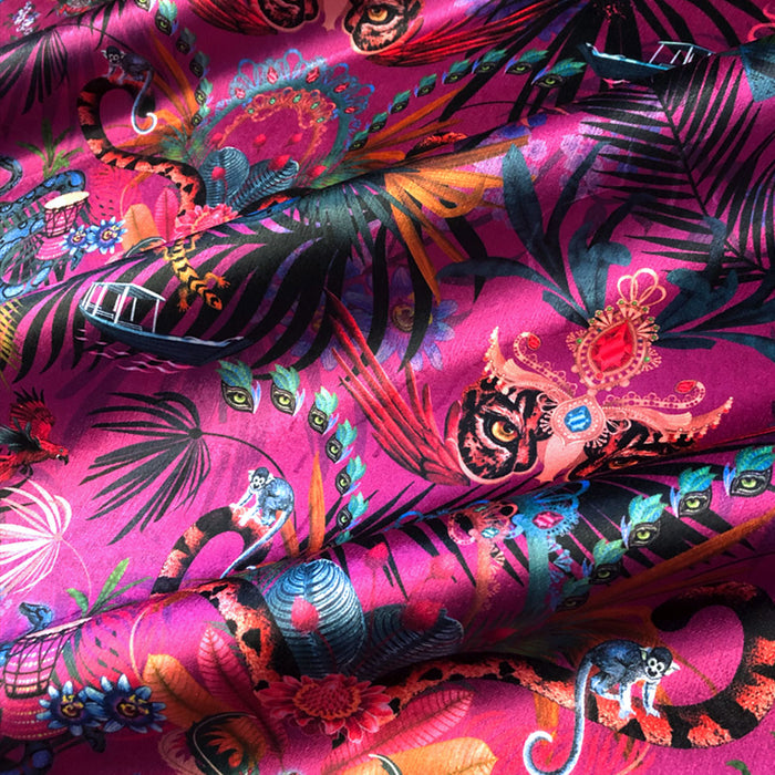Amazon Trip in Violet | Velvet Fabric Sample