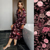 Becca Who Fabric Designer Pink & Black Luxury Dressing Gown Holiday Wardrobe