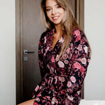 Becca Who Fabric Designer Pink & Black Luxury Dressing Gown