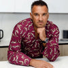 Geckos in Claret | Lightweight Men's Dressing Gown