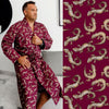 Geckos in Claret | Lightweight Men's Dressing Gown