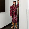 Geckos in Claret | Lightweight Men's Dressing Gown