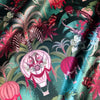 Designer Velvet Fabric in Emerald Green with Balloon Safari design by Becca Who
