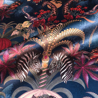 Balloon Safari in Sapphire | Velvet Fabric Sample