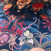 Designer Fabric with African Safari artwork on blue velvet by Becca Who