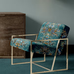 Eden in Lagoon | Velvet Fabric