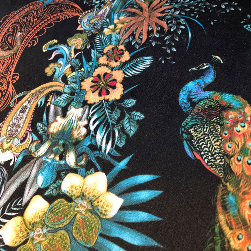 Magic Of India in Sariska | Black Patterned Velvet Fabric