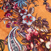 Magic Of India in Turmeric | Orange Yellow Patterned Velvet Fabric