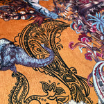 Magic Of India in Turmeric | Orange Yellow Patterned Velvet Fabric