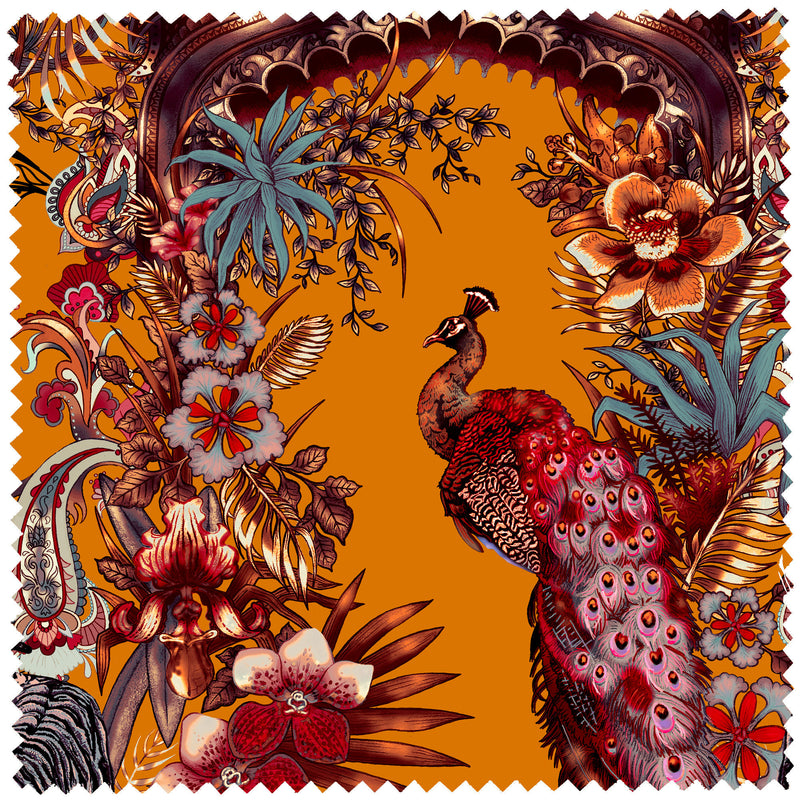 Magic Of India in Turmeric | Velvet Fabric Sample
