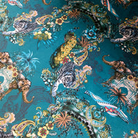 Magic Of India in Peacock | Velvet Fabric Sample