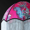 Bright Pink Patterned Soft Furnishings Fabric with Peacock and wildife of India print by Designer Becca Who