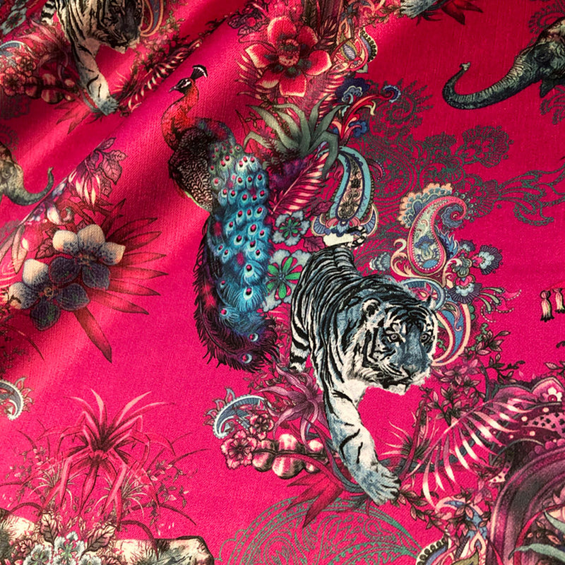 Magic Of India in Lotus | Velvet Fabric Sample