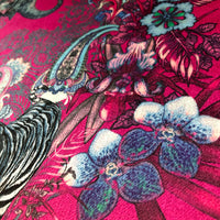 Magic Of India in Lotus | Bright Pink Patterned Velvet Fabric