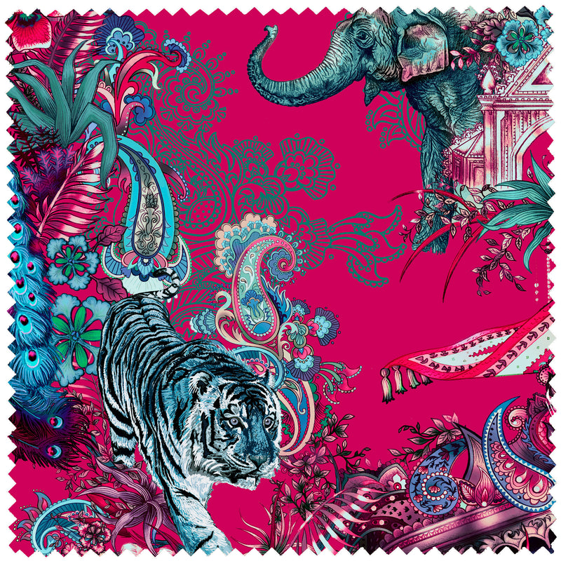 Magic Of India in Lotus | Velvet Fabric Sample