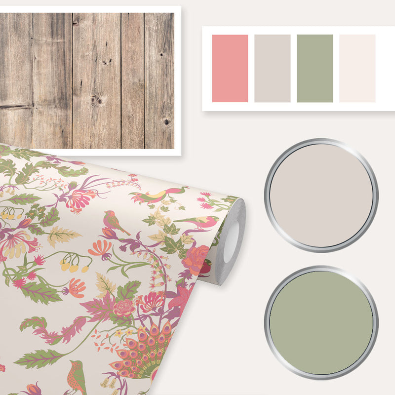 Aviana Wallpaper in Bouquet Pastel Decor Inspiration by Becca Who