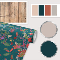 Aviana Wallpaper in Teal Gala Decor Inspiration by Becca Who
