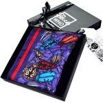 Becca Who Purple and Red Silk Pocket Square Mens Accessory Beetles Design